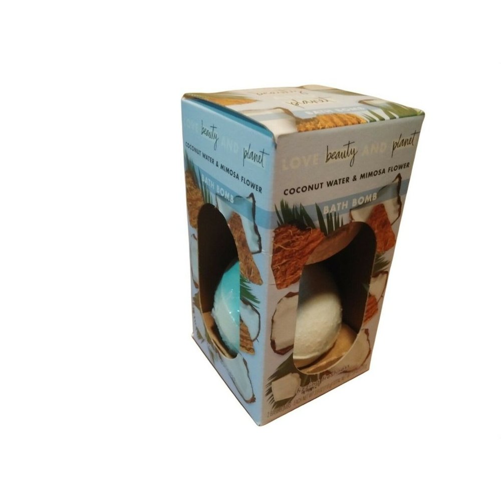 Love Beauty and Planet Bath Bombs Coconut Water and Mimosa Flower 7.8 oz